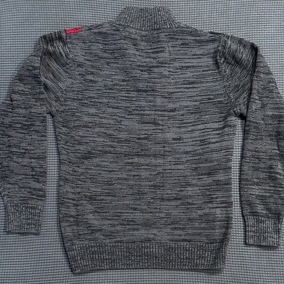 Carbon Men's Zip Up Sweater - Red and Gray Argyle - Picture 3 of 3